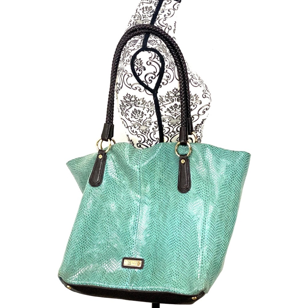 JPK Paris 75- teal leather shoppers tote